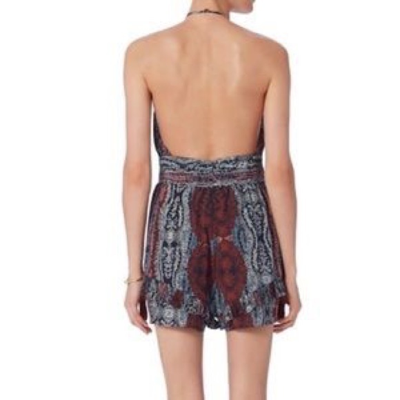 NEW Intermix Provo Paisley Romper in Blue Multi - Picture 2 of 6